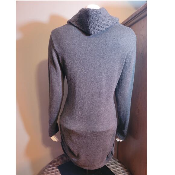 Calvin Klein Periwinkle Cowl Neck Sweater Dress Med Bodycon Knit Quietlux - Picture 4 of 8